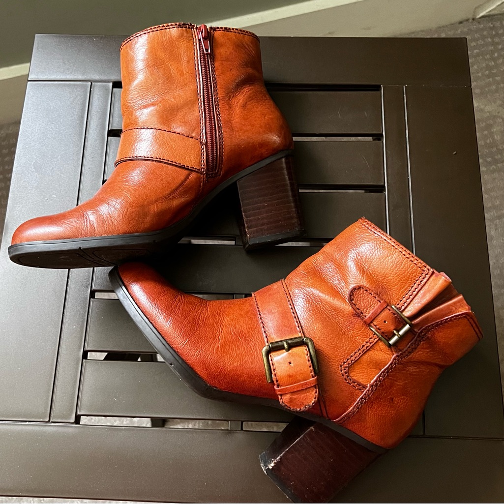 Nine West Genuine Leather 3 Heel Ankle Boots